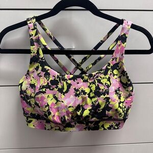 Lululemon Energy Bra Floral Strappy Sports bra - Pink and Yellow